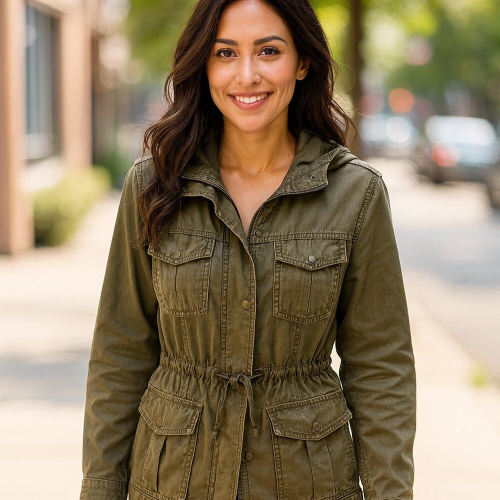 🧥 Aritzia Talula Olive Utility Jacket  Womens Size Medium – Military Style